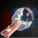 Set 2 Becuri D2s X 20 Auto LED 10000k 110W/Set Canbus 5600LM Carcasa Rosie