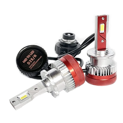 Set 2 Becuri D2s X 20 Auto LED 10000k 110W/Set Canbus 5600LM Carcasa Rosie