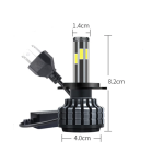 Set 2 Becuri H7 Led Auto X9 putere 60W temperatura 5500K 8000 lumeni/set