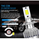 Set 2 becuri Led auto C6 H7 putere 36W 3800LM temperatura 6500K hassa