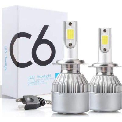 Set 2 becuri Led auto C6 H7 putere 36W 3800LM temperatura 6500K hassa