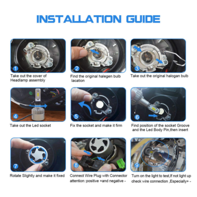 Set 2 becuri Led C6 H11/H8 putere 48W temperatura 6500K