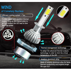 Set 2 becuri Led C6 H1 putere 36W temperatura 6500K 3800 LM