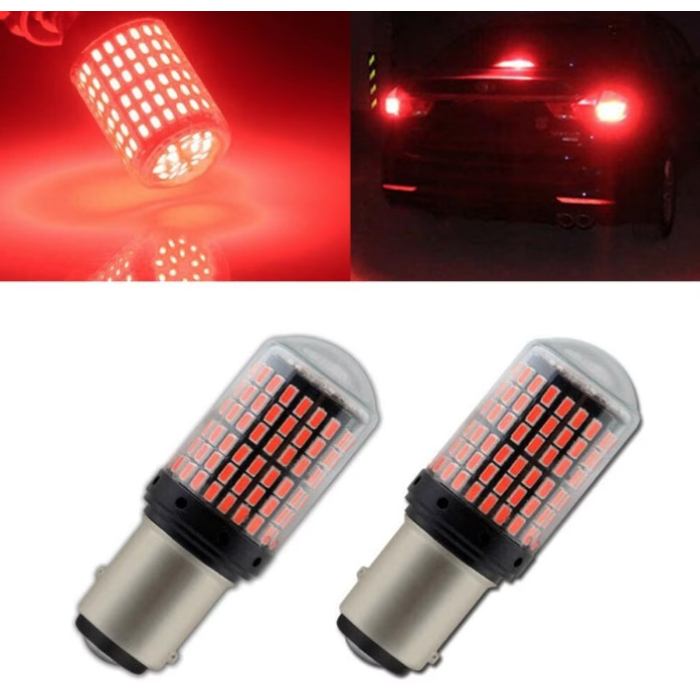 Set 2 Becuri LED Canbus 1156 Pozitie Rosu BA15S P21W 144 LED-uri