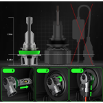 Set 2 becuri LED F11 H4 de 12000 lm 12 V putere 100W