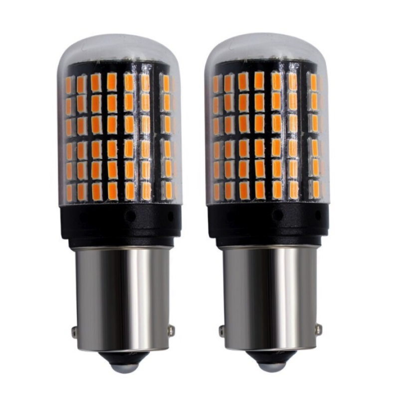 Set 2 Becuri LED GALBEN P21W (Pozitii) cod 1156 cu anulator