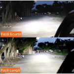 Set 2 becuri LED H11 F2 COB Canbus, 100W, lumina alb-rece, 12.000 lumeni