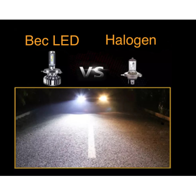 Set 2 becuri LED H11 F2 COB Canbus, 100W, lumina alb-rece, 12.000 lumeni