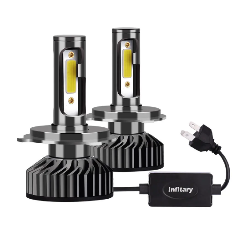 Set 2 becuri LED H4 auto cu doua faze F2 H4 putere 100W