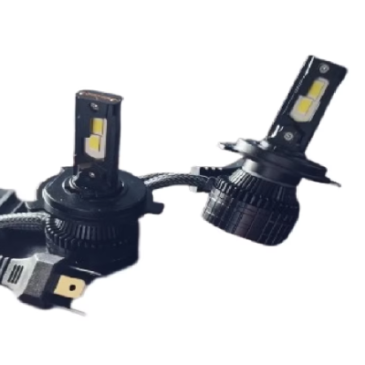 Set 2 becuri LED H4 V88s cu doua 2 faze 3 pini Canbus putere 380W lumina alb-rece 18 000 lumeni temperatura 6000k