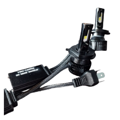 Set 2 becuri LED H4 V88s cu doua 2 faze 3 pini Canbus putere 380W lumina alb-rece 18 000 lumeni temperatura 6000k