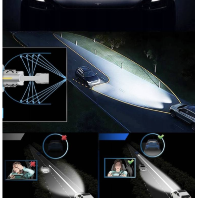 Set 2 becuri led H7 FQ5 lumina alba 6500k 12000 Lumeni cu ventilator RU