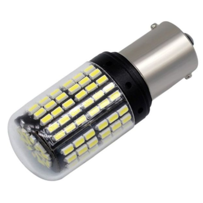 Set 2 Becuri LED pentru semnalizare culoare ALB soculu PY21W LED 1156 pentru 144 SMD