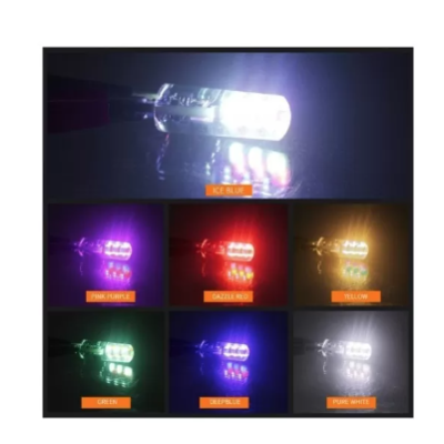Set 2 Becuri LED RGB Auto Cu Telecomanda soclu T10  cu BILUTE/ 192 / w5w putere 2W