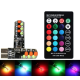 Set 2 Becuri LED RGB Auto Cu Telecomanda soclu T10  cu BILUTE/ 192 / w5w putere 2W
