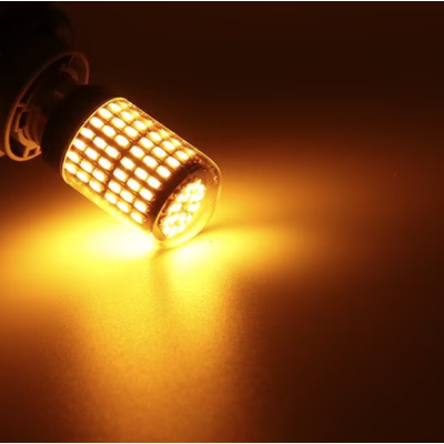 Set 2 Becuri LED semnalizare ORANGE soclu Pw 180 grade LED 1156 led 144 SMD PW21