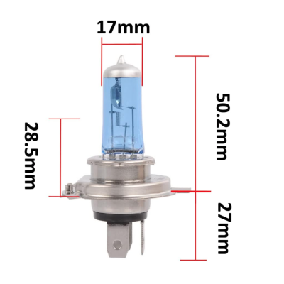 Set 2 becuri Pegasus H4 cu doua faze Xenon EFFECT halogen putere 100W temperatura 5000K