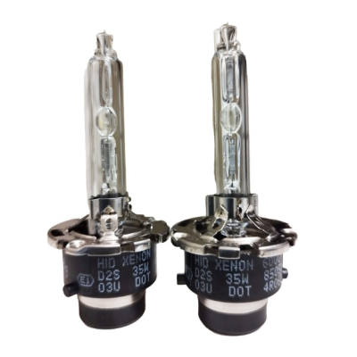 Set 2 becuri Xenon D2S White auto pentru far suport metalic 35W 6000K