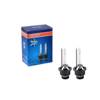 Set 2 becuri Xenon D2S White auto pentru far suport metalic 35W 6000K