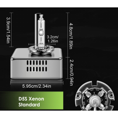 Set 2 Becuri Xenon D5S putere 55W culoare 6000k +220% pentru Faruri Auto 9000 Lumeni