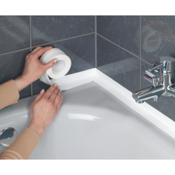 Set 2 Benzi late adezive etansare pentru baie din plastic Alb 3 M