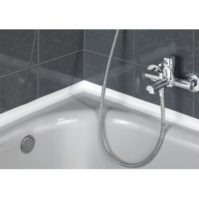 Set 2 Benzi late adezive etansare pentru baie din plastic Alb 3 M