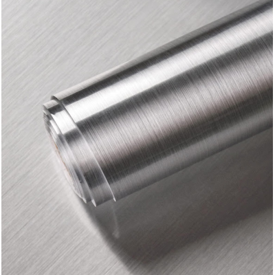 Set 2 Folii ARGINTII autocolante imitatie INOX 60 x 300 cm