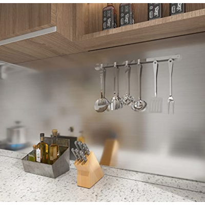 Set 2 Folii ARGINTII autocolante imitatie INOX 60 x 300 cm