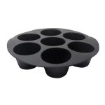 Set 2 Forme din silicon de briose pentru Airfryer cu 7 compartimente NEGRU