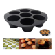 Set 2 Forme din silicon de briose pentru Airfryer cu 7 compartimente NEGRU