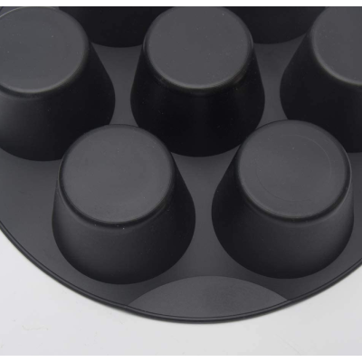 Set 2 Forme din silicon de briose pentru Airfryer cu 7 compartimente NEGRU