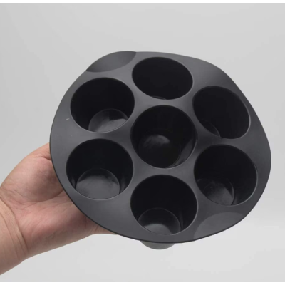 Set 2 Forme din silicon de briose pentru Airfryer cu 7 compartimente NEGRU