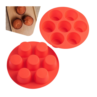 UB Set 2 Forme din silicon de briose pentru Airfryer cu 7 compartimente ROSII
