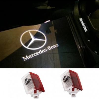 Set 2 Holograme LED cu LOGO MERCEDES BENZ pentru Portiere