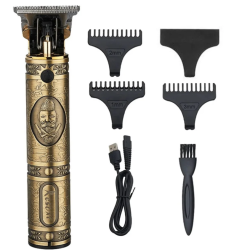 Set 2 in 1 Masina de Tuns + Shaver Ras cu precizie pentru Contur fara Fir Lame din Inox Incarcare USB