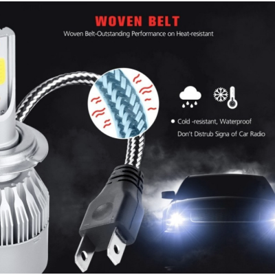 Set 2 Lampi LED C6 H7  temperatura 6500K putere 36W lumina alba 3800LM