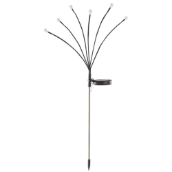 Set 2 Lampi LED decorative de gradina cu 6 bulbi incarcare solara si senzor de miscare cu lumina multicolora 