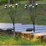 Set 2 Lampi LED decorative de gradina cu 6 bulbi incarcare solara si senzor de miscare cu lumina multicolora 