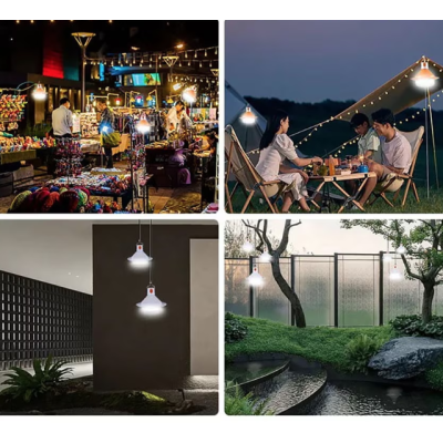 Set 2 lampi solare tip BEC pentru curte terasa camping Solar Charged UFO