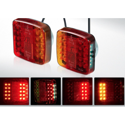 Set 2 lampi spate LED magnetice pentru remorca 12V cu cablu