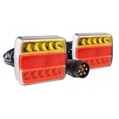 Set 2 lampi spate LED magnetice pentru remorca 12V cu cablu