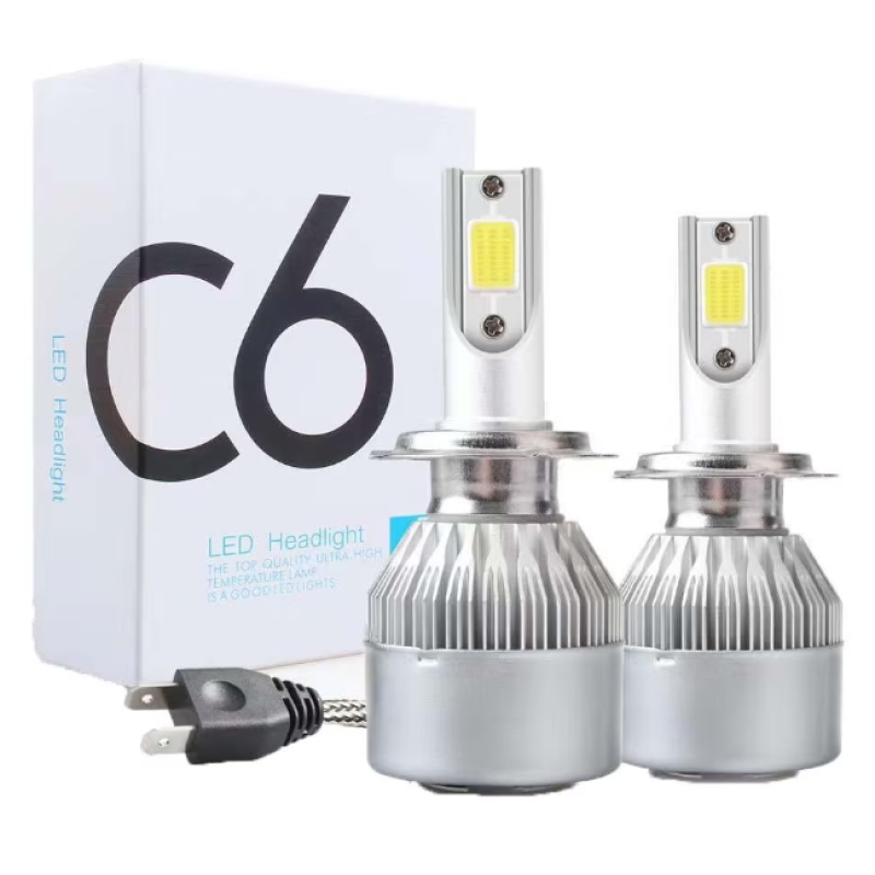 Set 2 LED-uri Auto C6-H4 cu doua faze putere 36W 3800 Lumeni