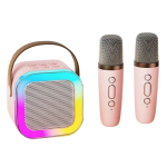 Set 2 Microfoane Karaoke cu boxa portabila K12