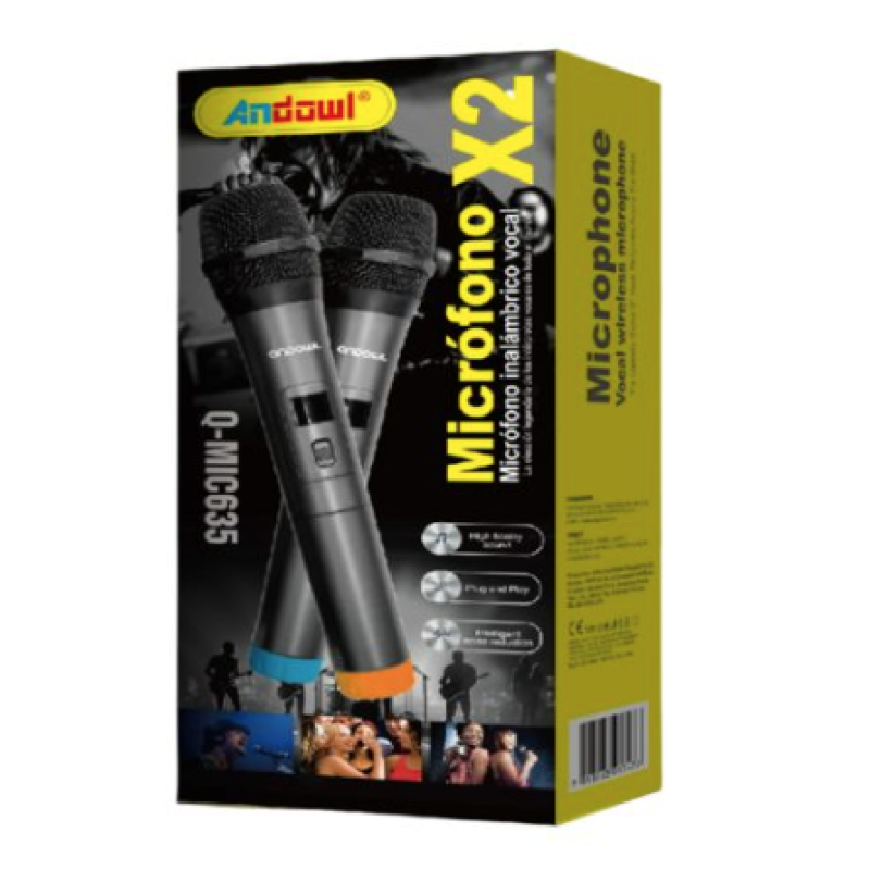Set 2 microfoane wireless profesionale Andowl x2 Q MIC635