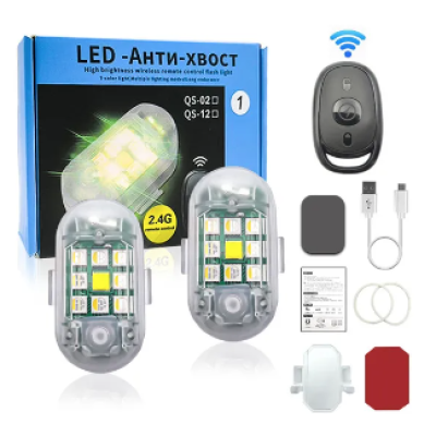 Set 2 mini stroboscope LED Wireless cu magnet acumulator si telecomanda pentru Auto Moto si Biciclete