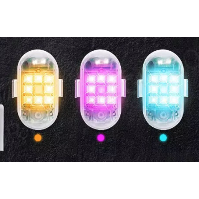 Set 2 mini stroboscope LED Wireless cu magnet acumulator si telecomanda pentru Auto Moto si Biciclete