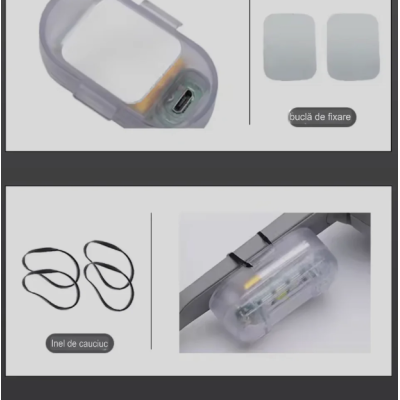 Set 2 mini stroboscope LED Wireless cu magnet acumulator si telecomanda pentru Auto Moto si Biciclete