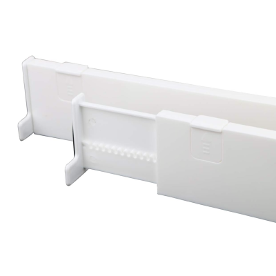 Set 2 organizatoare albe reglabile pentru sertar