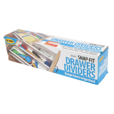 Set 2 organizatoare albe reglabile pentru sertar