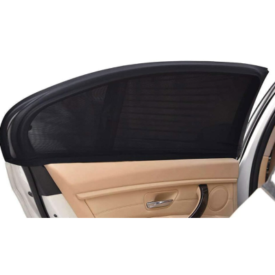 Set 2 Parasolar auto elastic din plasa negru